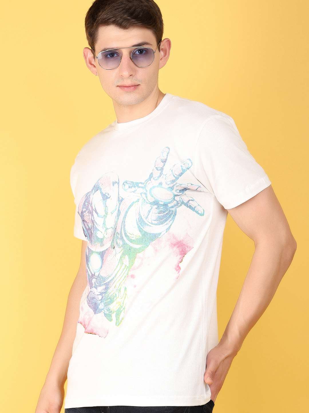 off white cotton single jersey tshirt - 21166818 - Standard Image - 1