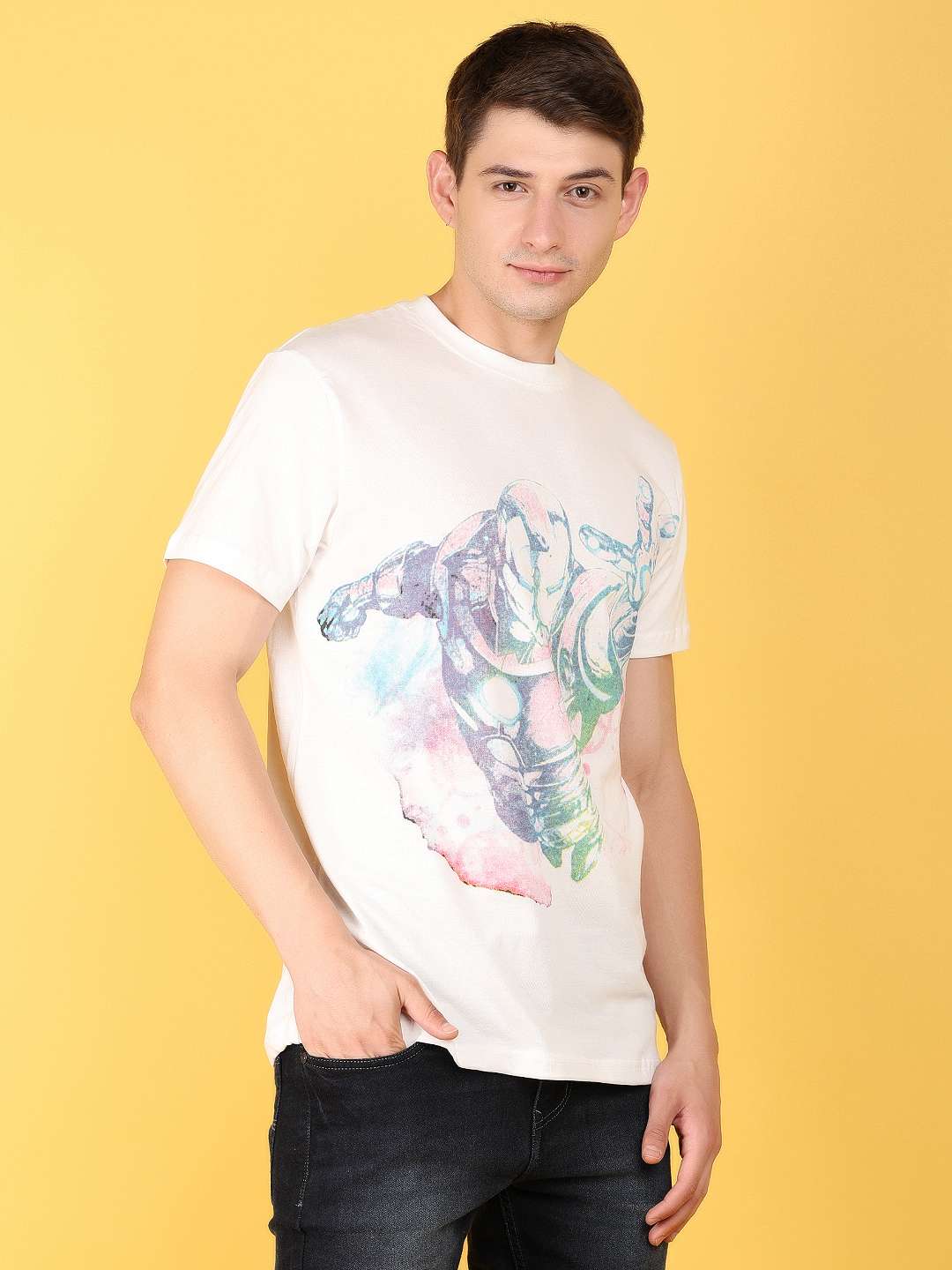 off white cotton single jersey tshirt - 21166818 - Standard Image - 6