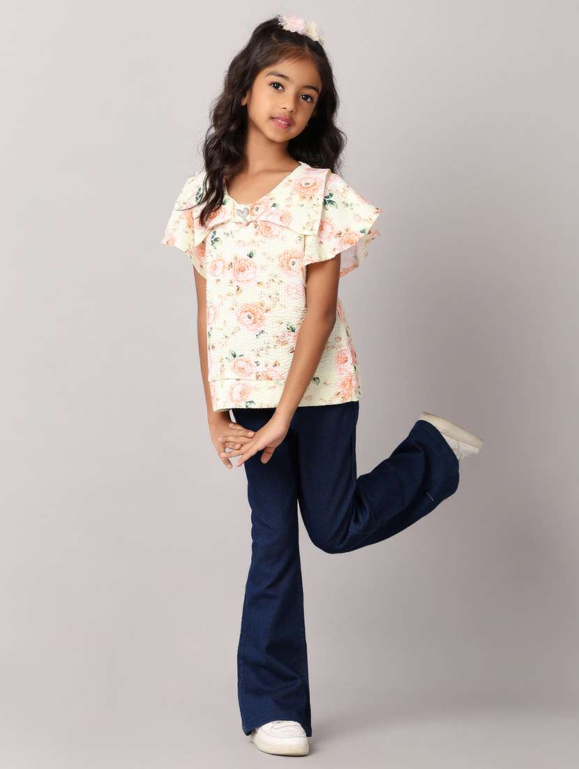 girls yellow floral printed top - 21166824 -  Standard Image - 4