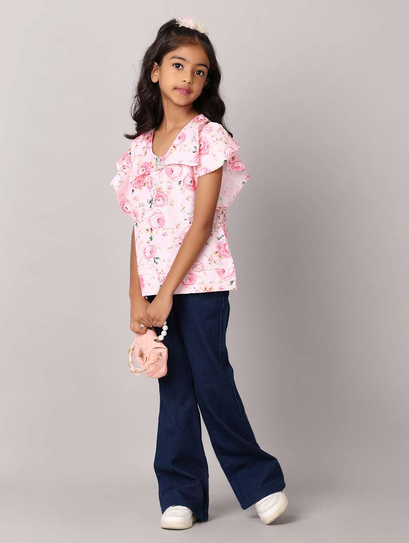 girls pink floral printed top - 21166888 -  Standard Image - 4