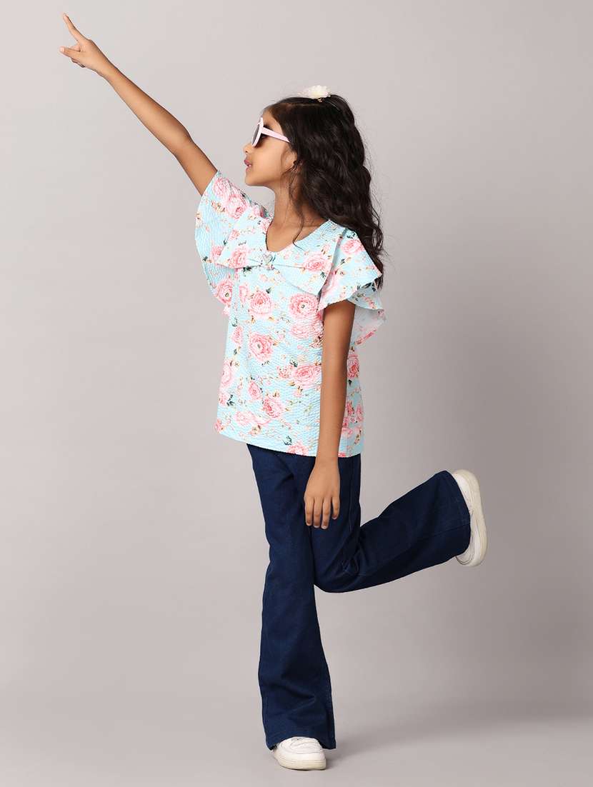 girls green floral printed top - 21166889 -  Standard Image - 4