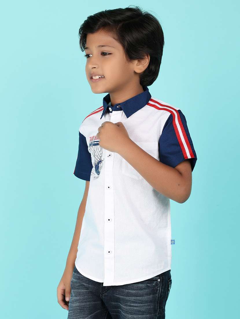 boys color block short sleeves shirt - 21166893 -  Standard Image - 1