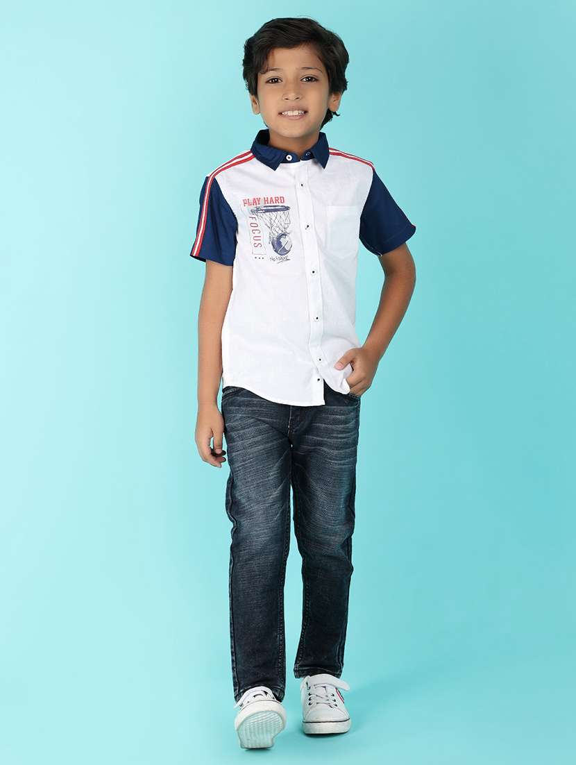 boys color block short sleeves shirt - 21166893 -  Standard Image - 4