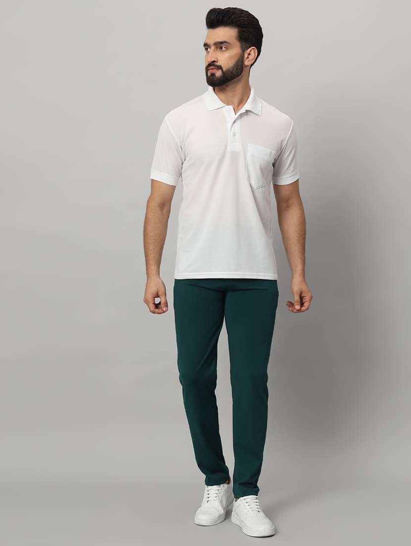 green lycra tailored casual trouser - 21167278 - Standard Image - 4