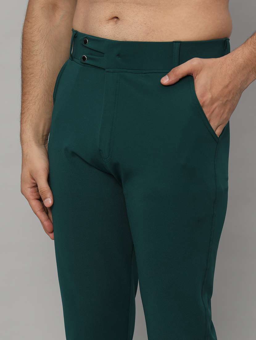 green lycra tailored casual trouser - 21167278 - Standard Image - 6