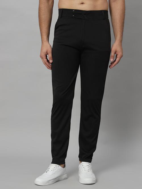 black lycra tailored casual trouser - 21167283 -  Standard Image - 0