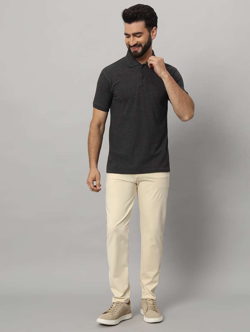 beige lycra tailored casual trouser - 21167285 -  Standard Image - 4