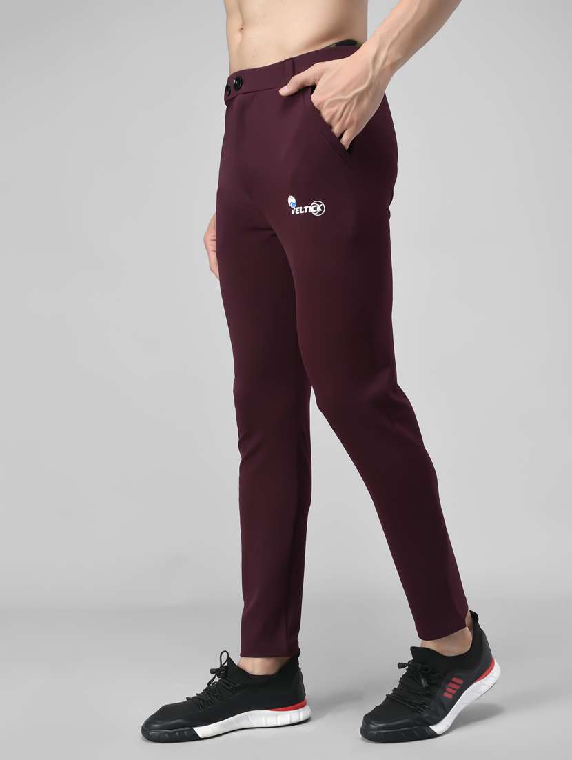 men solid lycra ankle length track pant - 21167349 -  Standard Image - 1