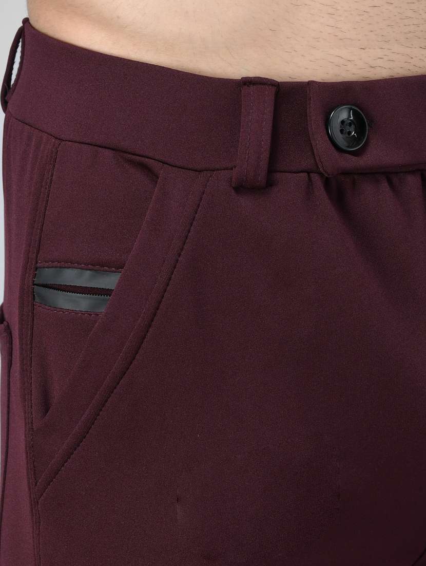 men solid lycra ankle length track pant - 21167349 -  Standard Image - 4