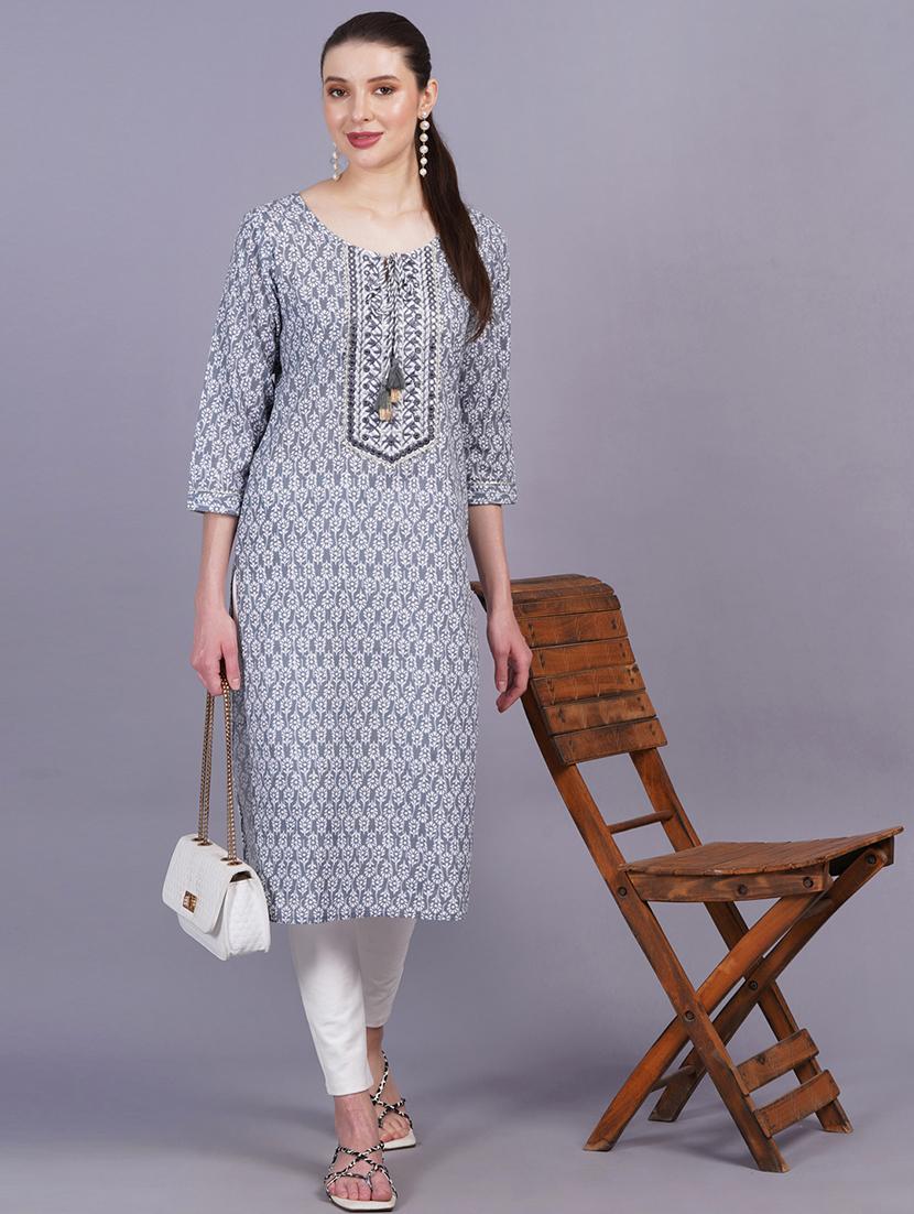 women scoop neck straight kurta - 21167386 -  Zoom Image - 0