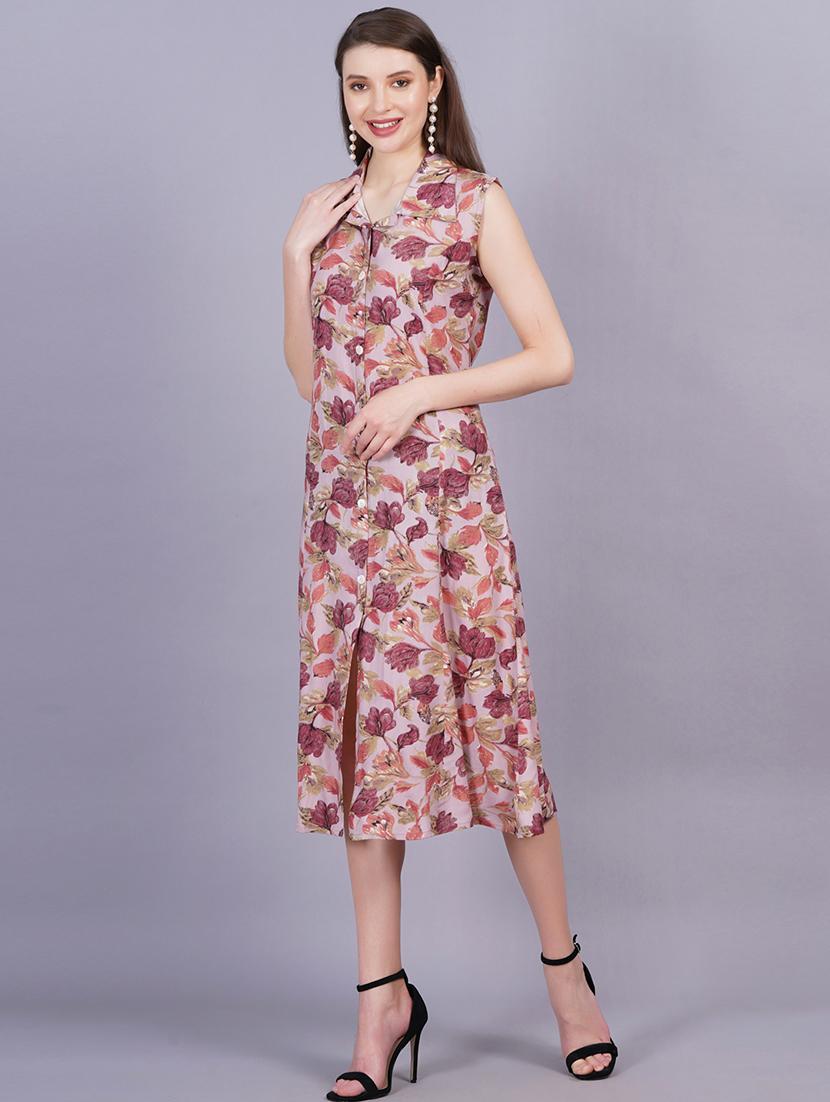 pink rayon a-line kurta - 21167393 -  Standard Image - 1
