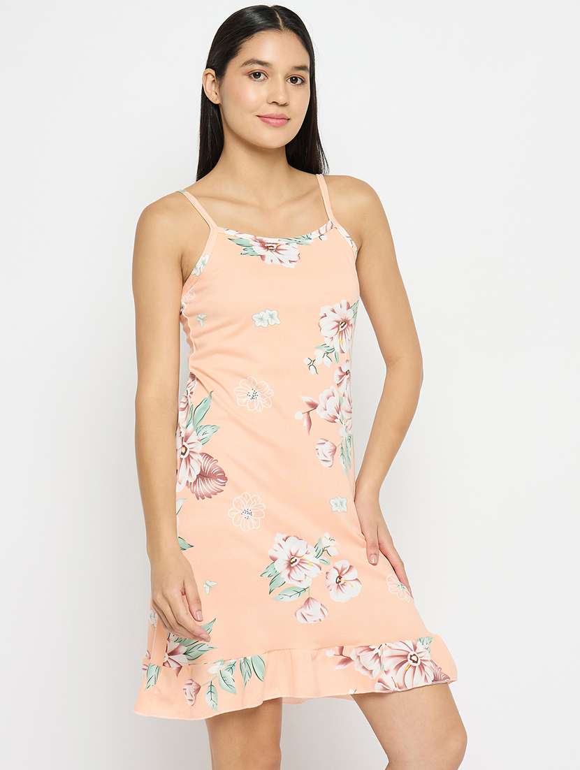 orange printed viscose sleepshirt - 21167402 -  Standard Image - 1