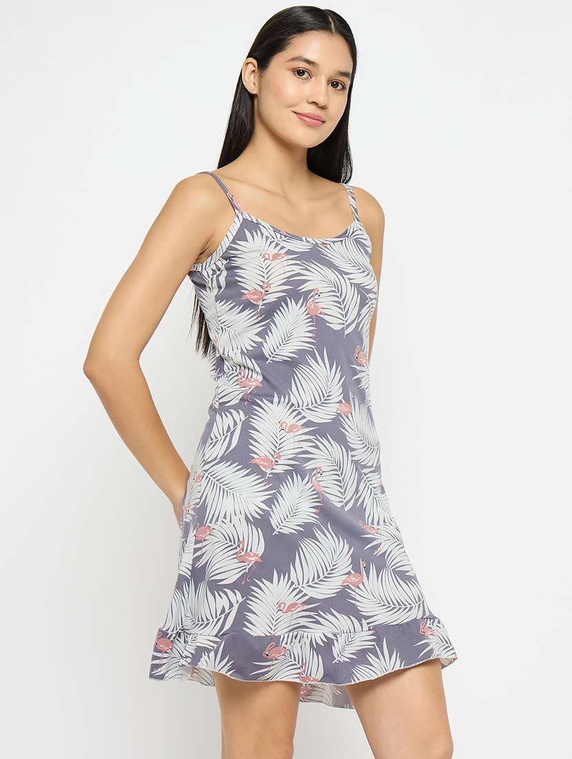 purple printed viscose sleepshirt - 21167403 -  Standard Image - 1