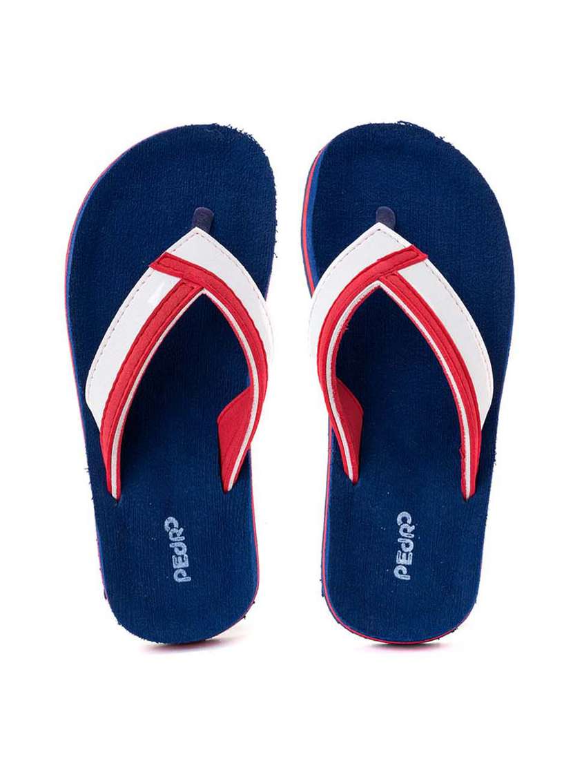 red synthetic slippers & flip flop