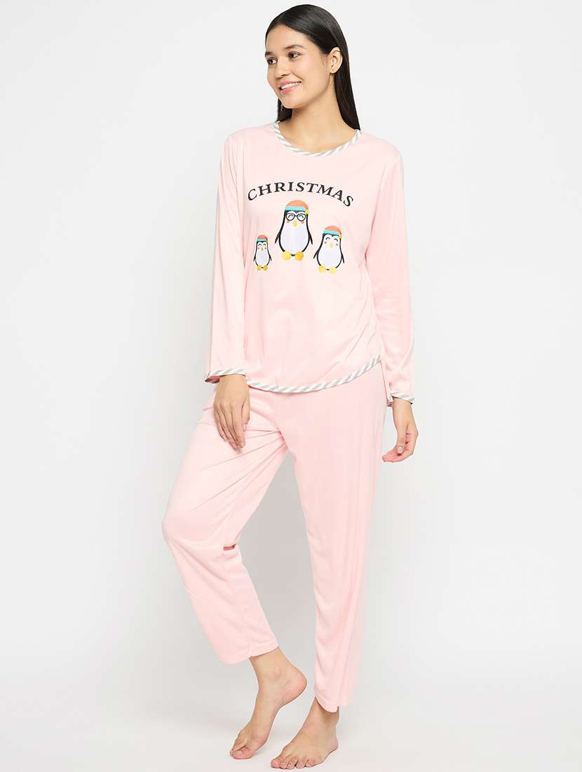 pink printed viscose pyjama set  - 21167754 -  Standard Image - 1