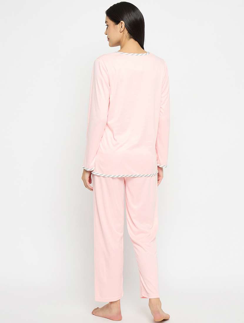 pink printed viscose pyjama set  - 21167754 -  Standard Image - 4