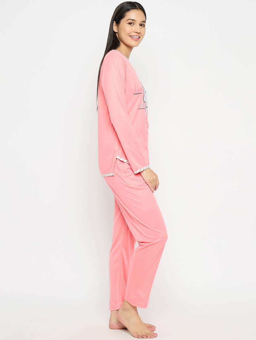 pink printed viscose pyjama set  - 21167757 -  Standard Image - 1