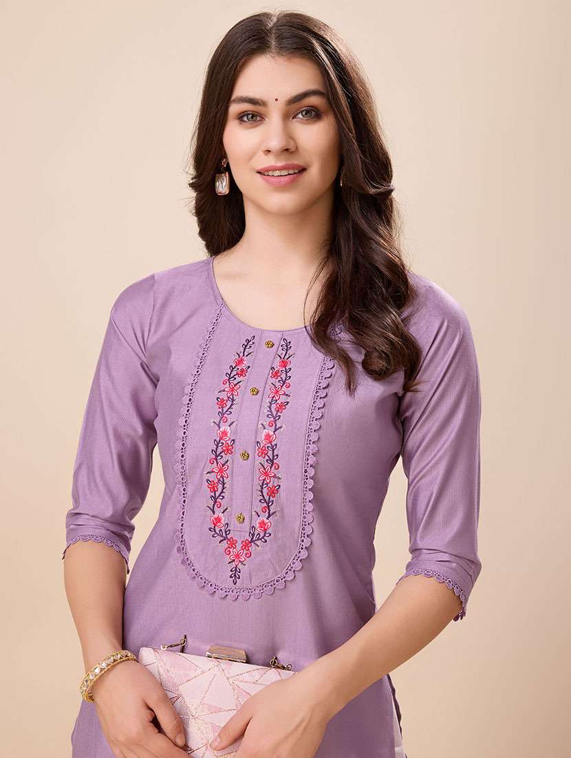 women three quarter sleeve straight kurta - 21167758 -  Standard Image - 4