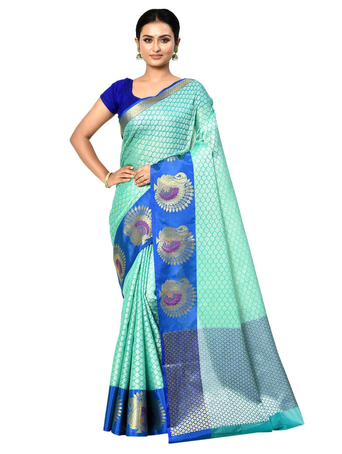 women self design banarasi saree with blouse