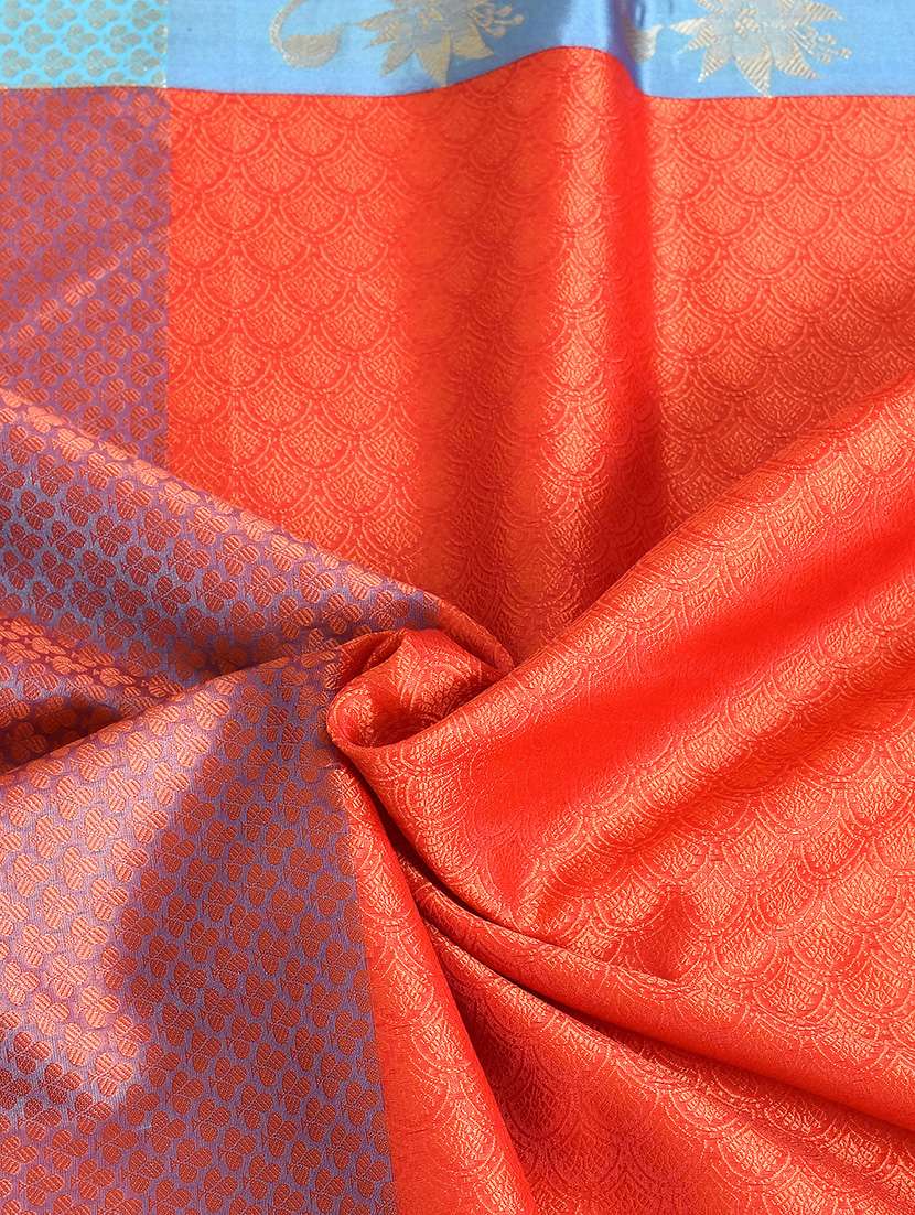 orange banarasi saree with blouse - 21167802 -  Standard Image - 4