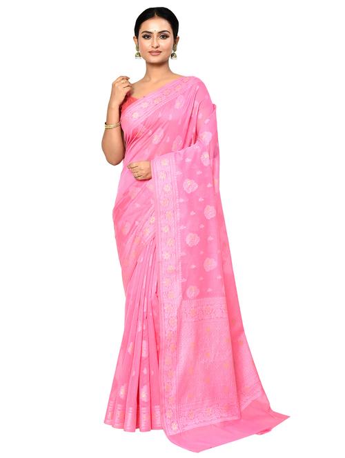 pink banarasi saree with blouse - 21167814 -  Standard Image - 0