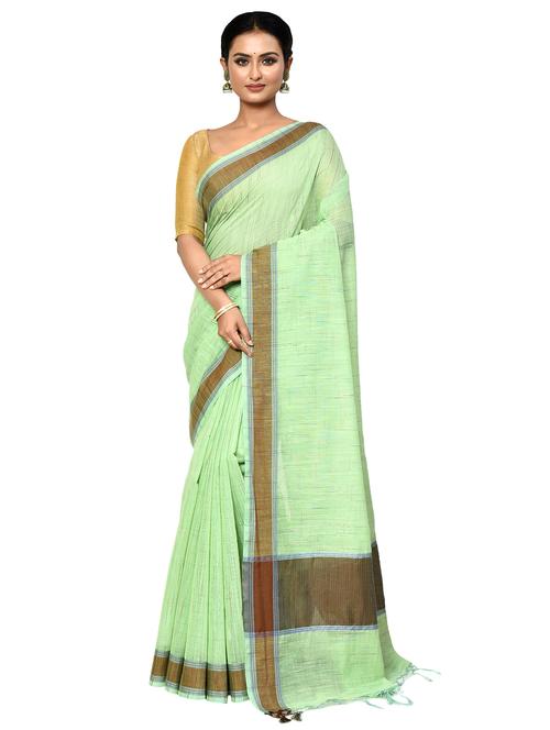 green banarasi saree with blouse - 21167819 - Standard Image - 0