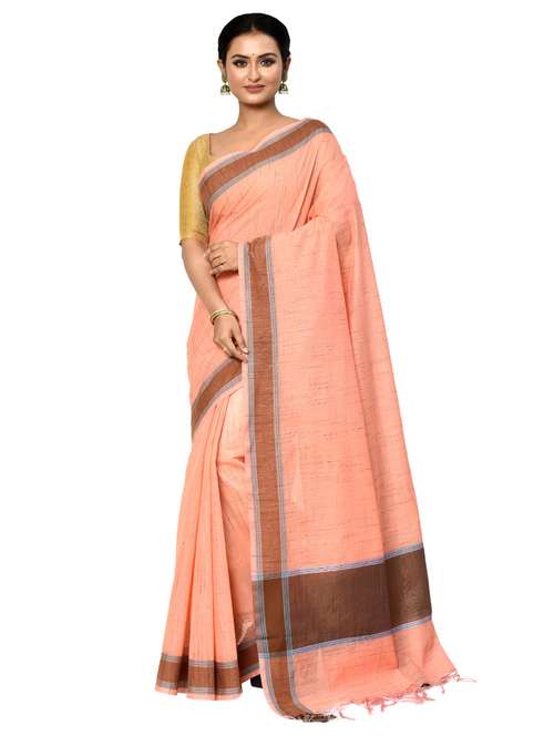 peach banarasi saree with blouse - 21167820 -  Standard Image - 0