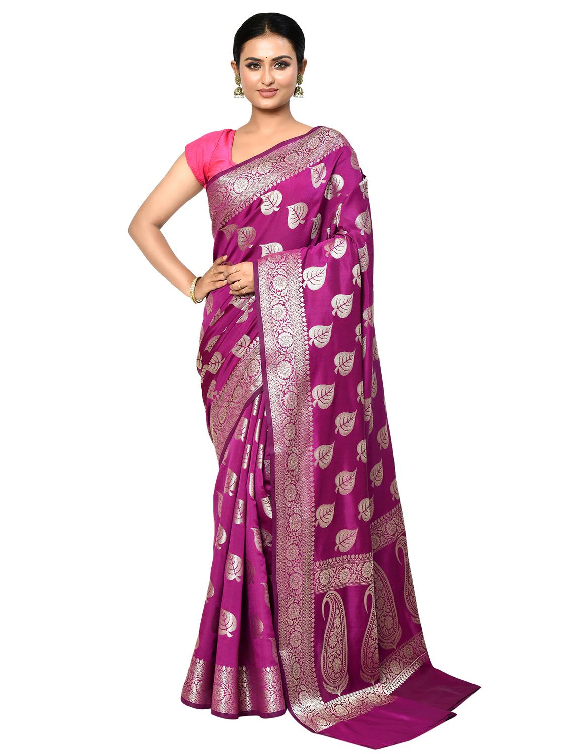 women self design banarasi saree with blouse - 21167836 -  Zoom Image - 0