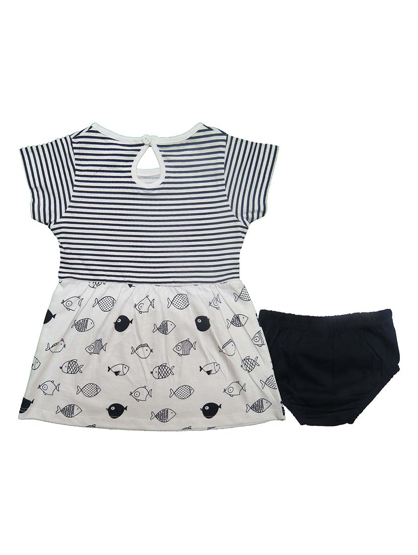 girls stripes printed twin set - 21167900 - Standard Image - 1
