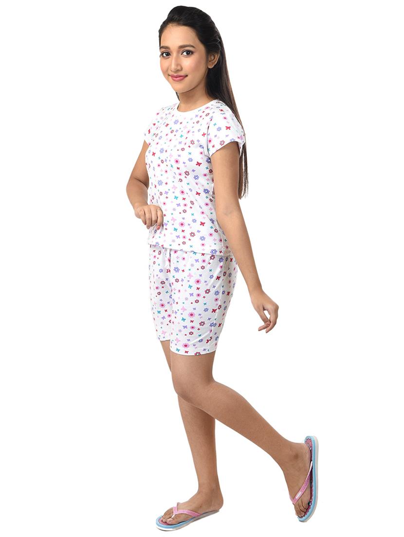 girls floral printed casual shorts set - 21167921 - Standard Image - 1