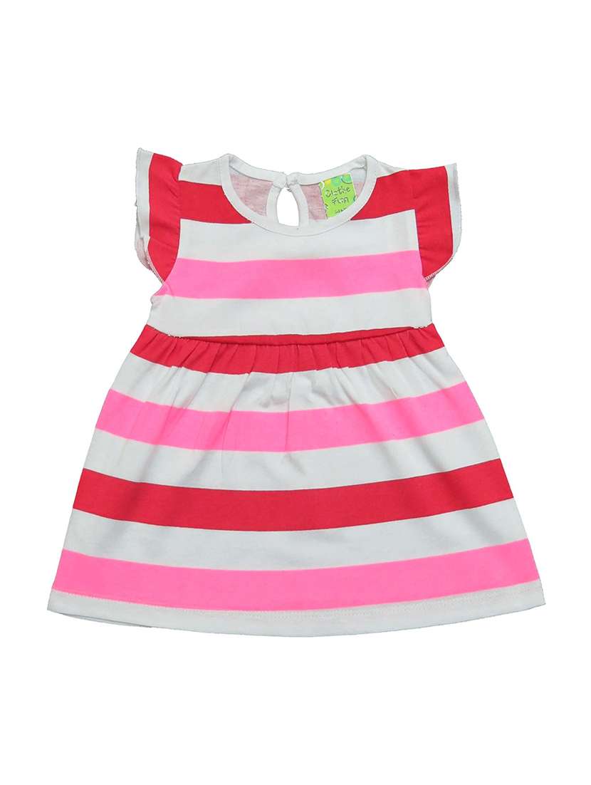 girls round neck printed frock