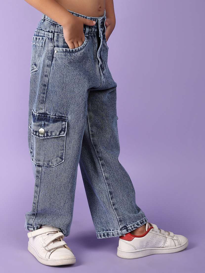 girls blue denim plain jeans - 21168649 -  Standard Image - 1