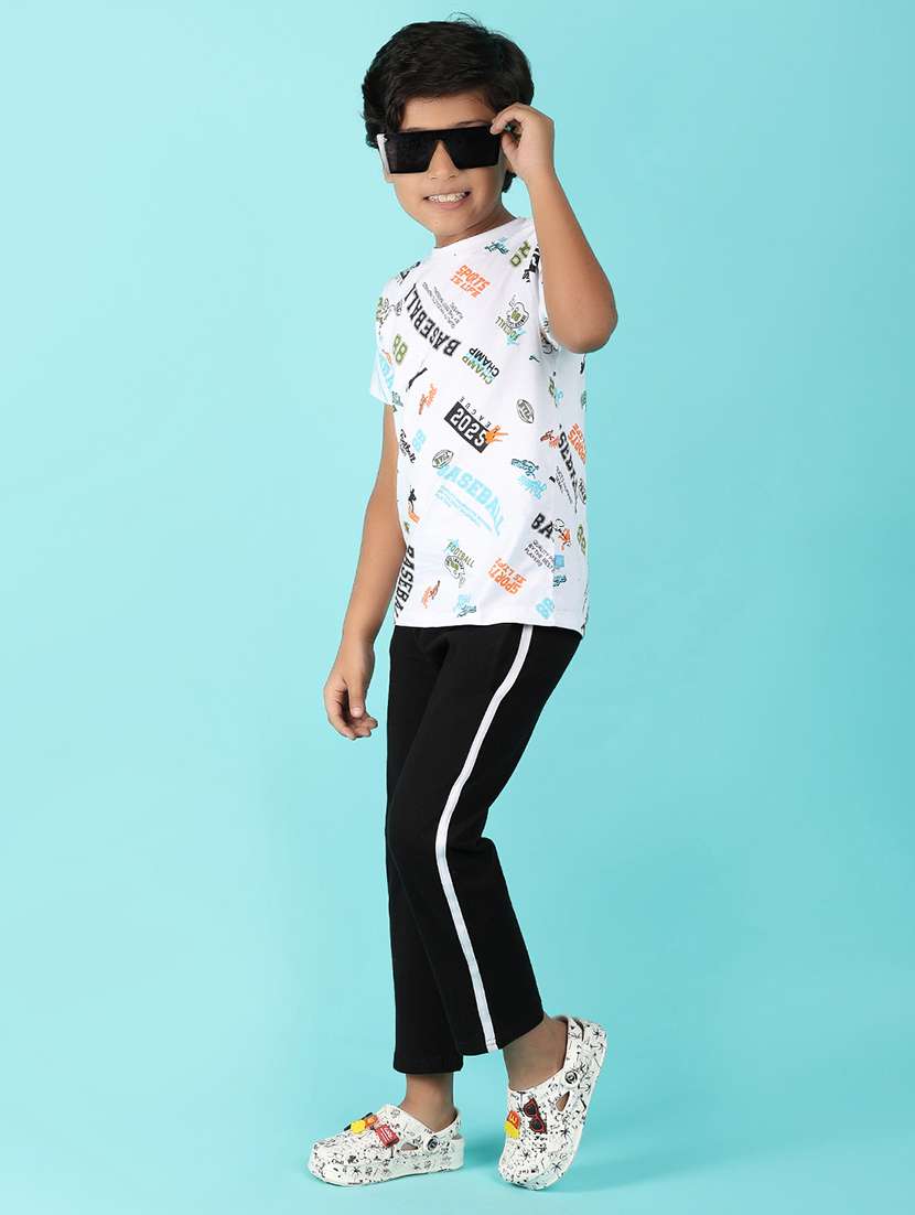 boys black side taped track pants - 21168887 -  Standard Image - 4