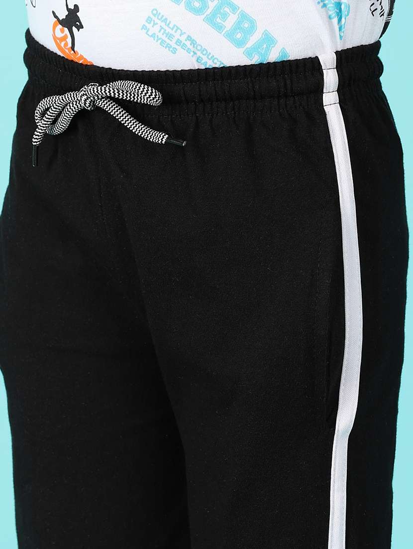 boys black side taped track pants - 21168887 -  Standard Image - 6