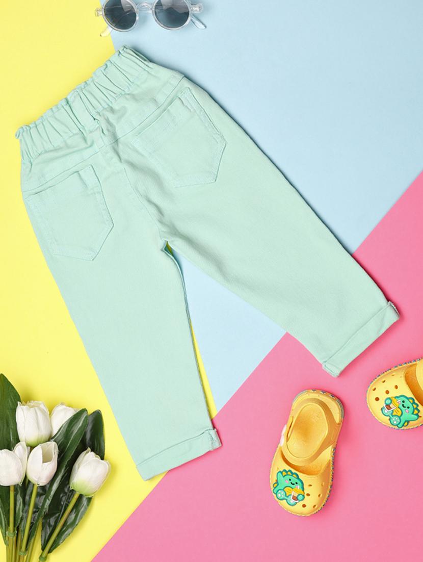 kids green denim plain jeans - 21168890 - Standard Image - 1