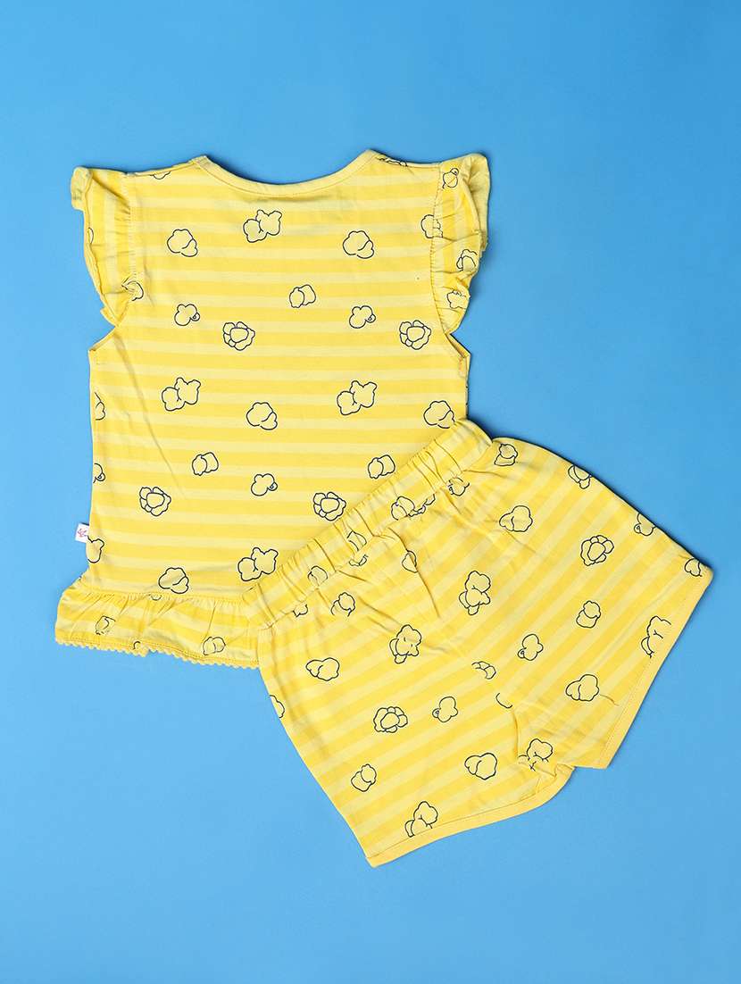 girls yellow printed shorts set - 21168928 -  Standard Image - 1