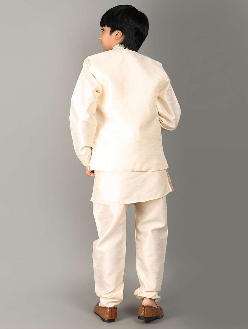 peach self design sherwani kurta set - 21168943 -  Standard Image - 1