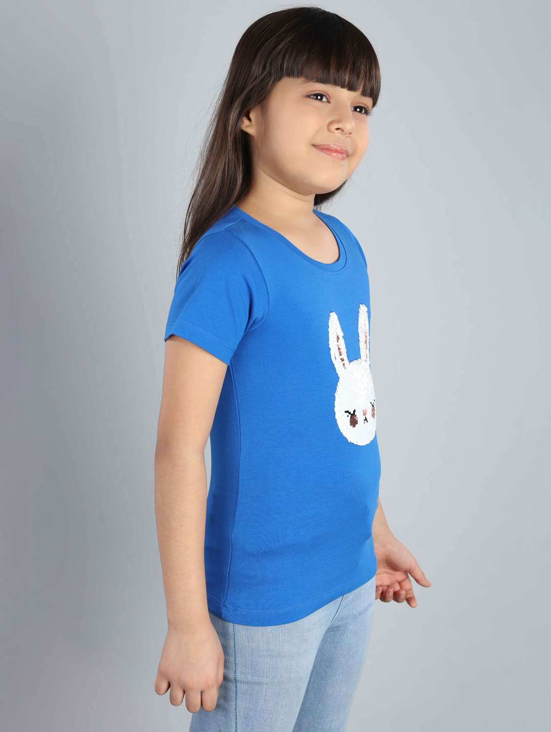 light blue cotton front print tee - 21169029 -  Standard Image - 1