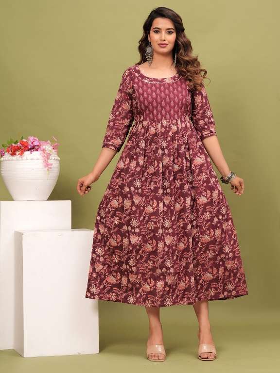 cotton maternity and feeding kurti 