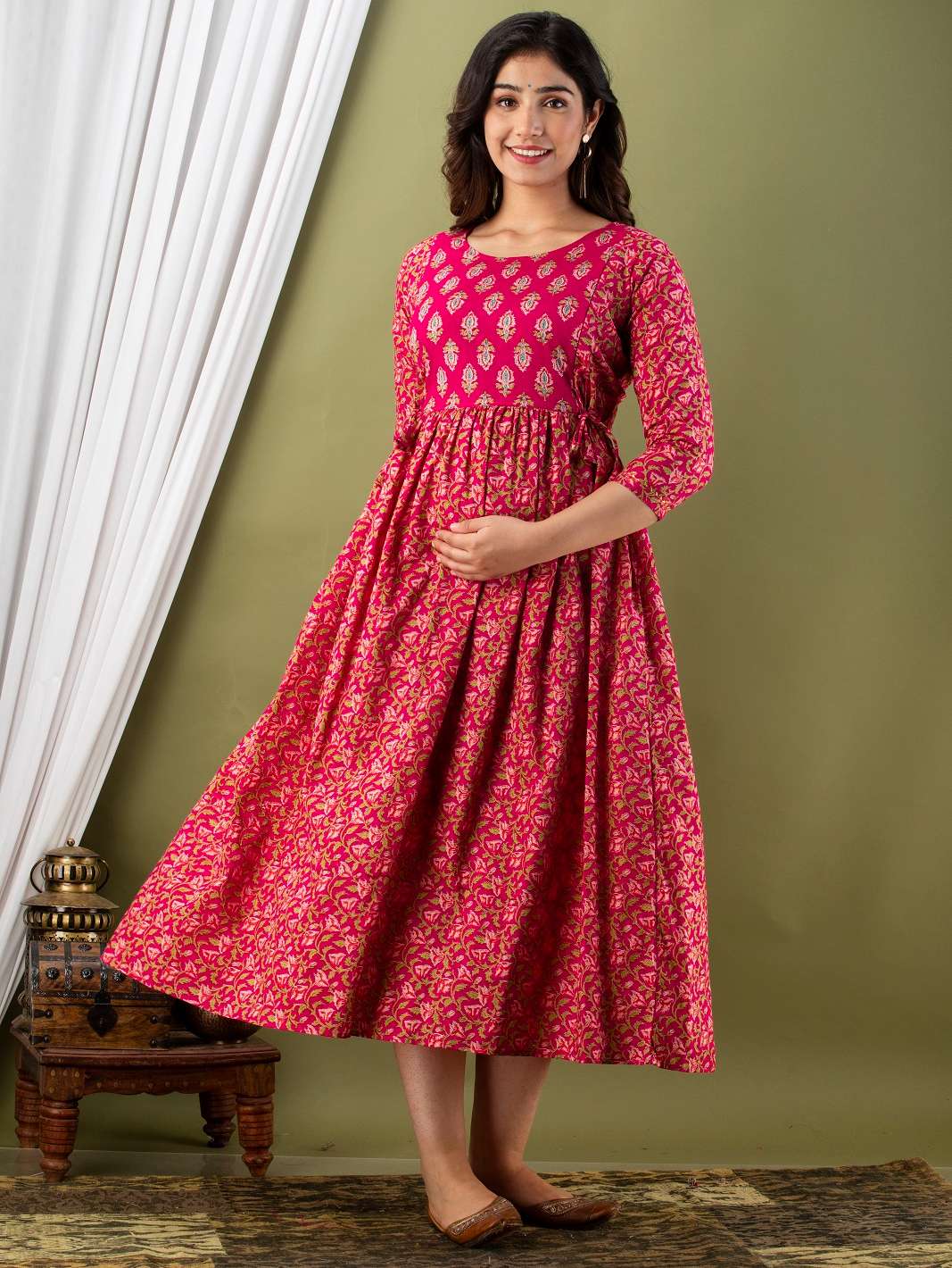 cotton maternity and feeding kurti 