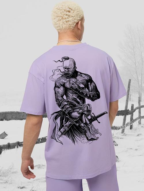 men back print round neck oversized t-shirt - 21169778 -  Standard Image - 0