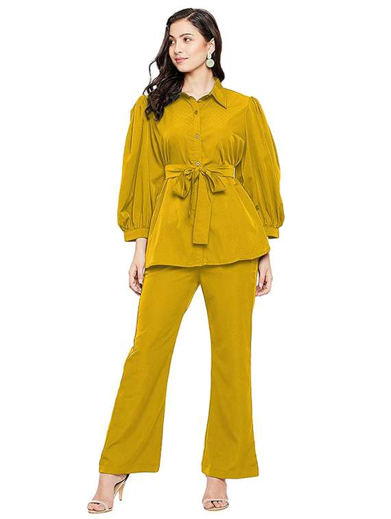 girls solid cotton full length twin set