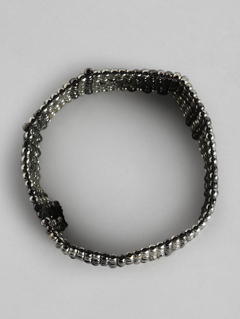 silver metal cuffs bracelet - 21169981 - Standard Image - 1