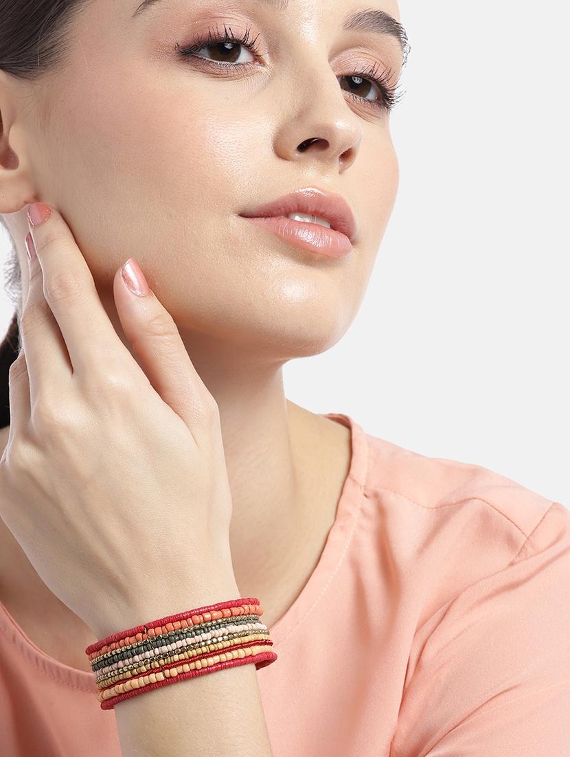 multi colored metal cuffs bracelet - 21169984 - Standard Image - 4