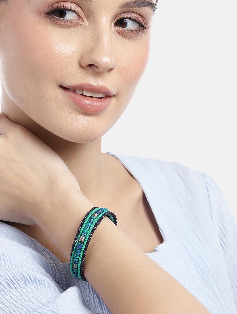 blue metal cuffs bracelet - 21169985 - Standard Image - 4