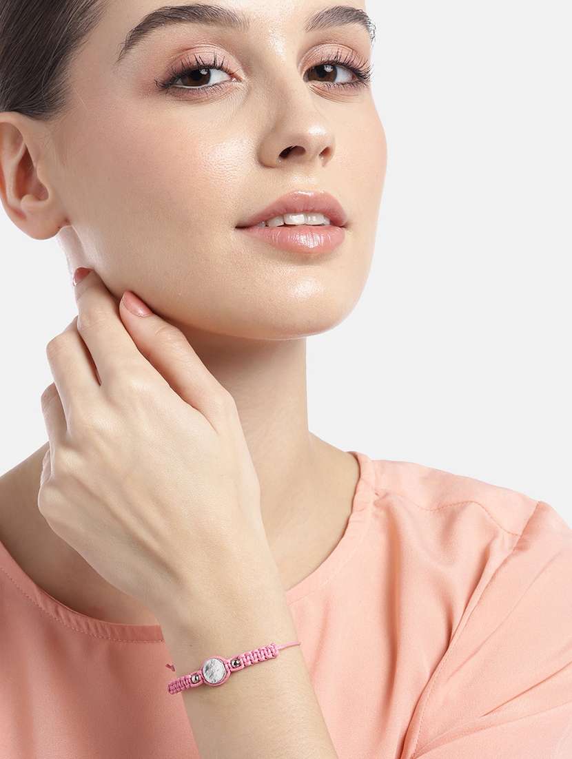 pink metal links bracelet - 21169991 -  Standard Image - 4