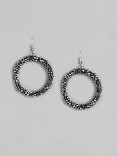 silver metal hoop earring - 21169995 - Standard Image - 0