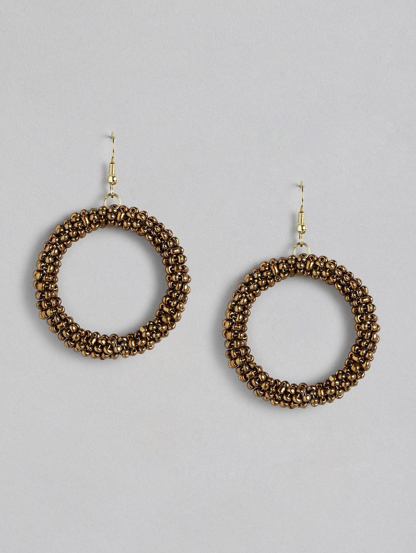 brown metal hoop earrings - 21169996 -  Zoom Image - 0