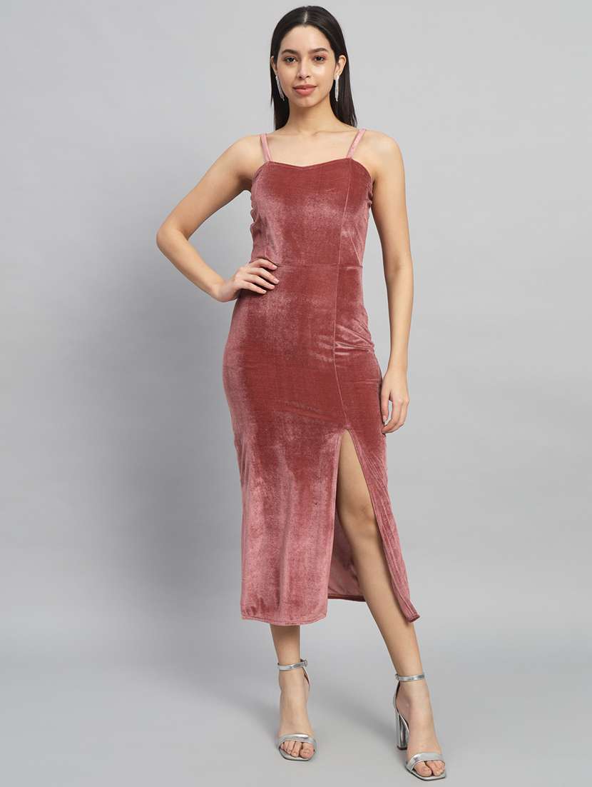 women solid sweatheart neck bodycon dress - 21170073 - Standard Image - 1
