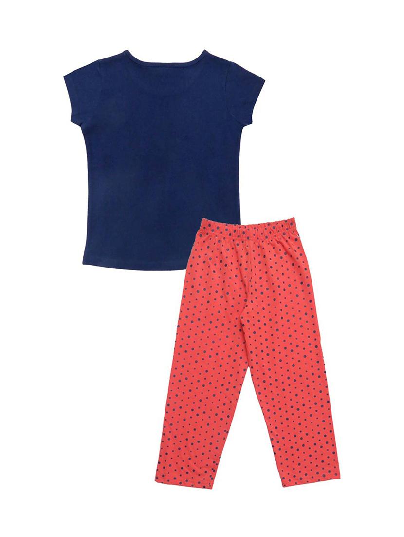 girls printed cotton pyjama nightwear set - 21170113 - Standard Image - 1